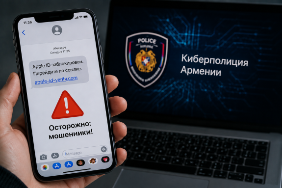 Киберполиция Армении предупредила о мошеннических сообщениях через iMessage 