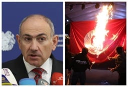 Пашинян назвал сожжение флага Турции в Ереване провокационным и разжигающим напряженность поведением