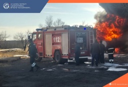 Бензоколонка взорвалась в городе на северо-западе Армении
